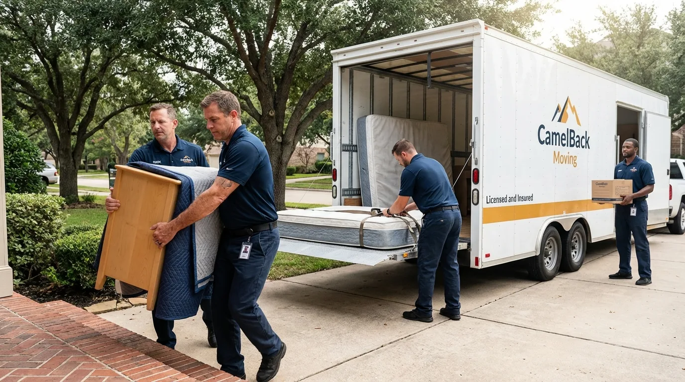 Crew loading residential truck for cross-state move from Thurmont, MD
