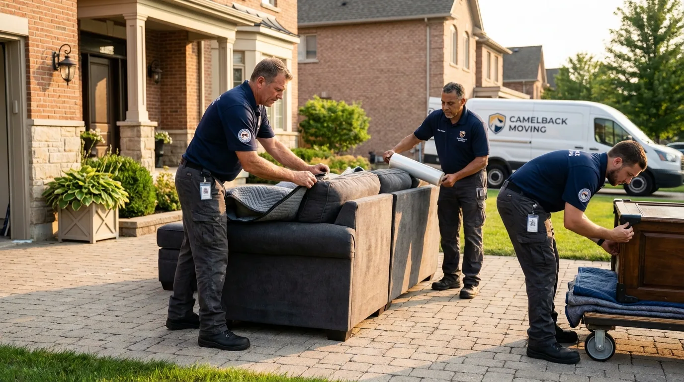 Large estate moving crew wrapping furniture in Thurmont, MD